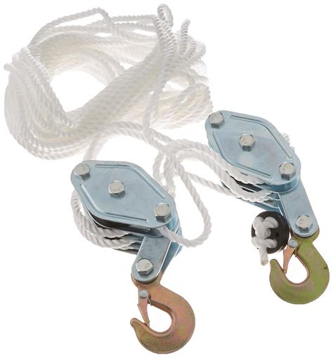 Buy 2 Ton Rope Hoist Pulley Wheel Block and Tackle, 4000LB 65 Feet Poly ...