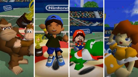 [Mario Tennis 64] All Character Trophy Animations!! - YouTube