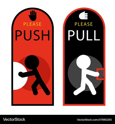 Push pull sign Royalty Free Vector Image - VectorStock