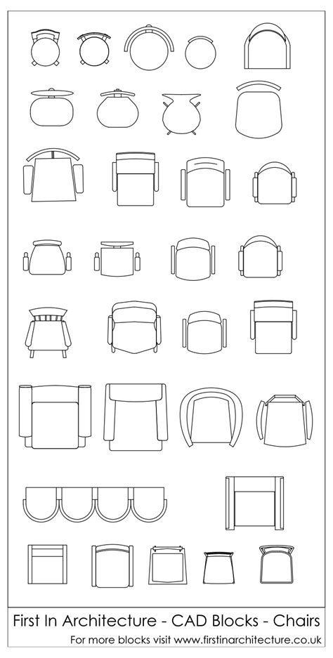 Free CAD Blocks - Chairs in Plan for free download