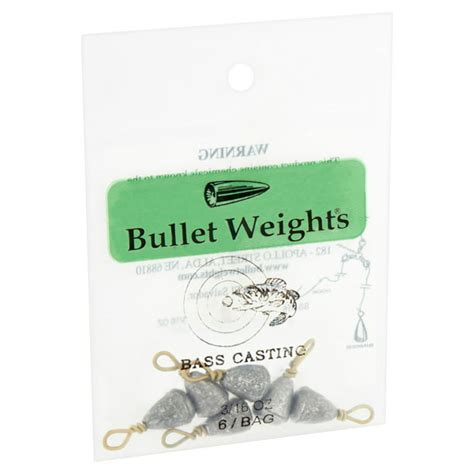 Bullet Weights® SS316-24 Lead Bass Casting Size 9, 3/16 oz Fishing ...