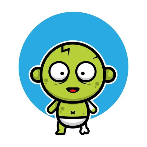 Cute baby zombie halloween cartoon vector illustration. 3367232 Vector ...