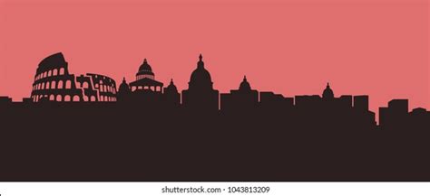 Rome City Skyline Vector Silhouette Stock Vector (Royalty Free ...