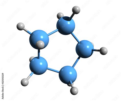 3D image of cyclopentane skeletal formula - molecular chemical ...