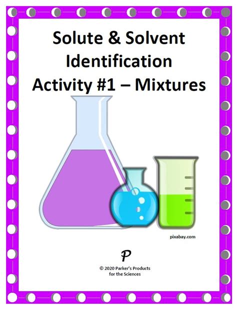 Solute & Solvent Identification Activity #1 - Mixtures | Chemistry ...