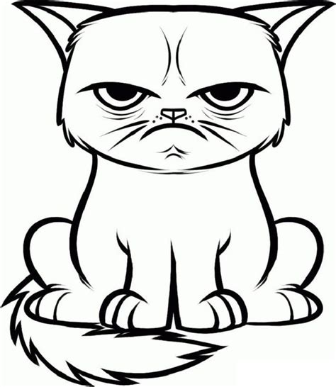 Hissing Cat Coloring Pages | Cat coloring book, Cat face drawing, Cat ...