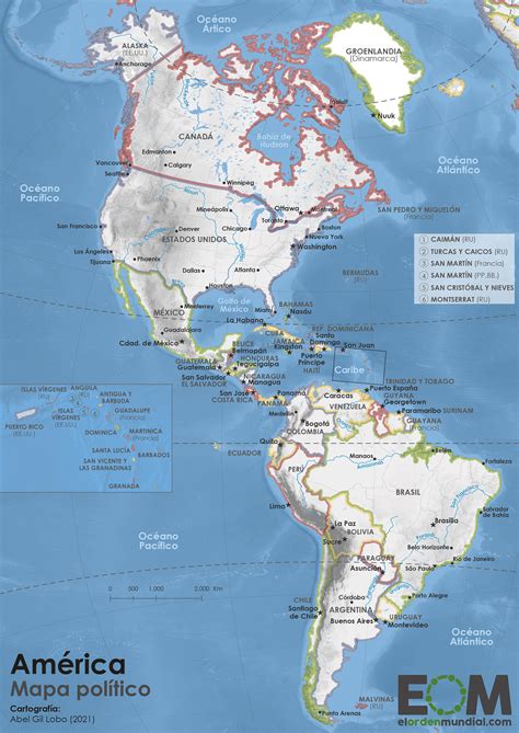 El mapa político de América - Mapas de El Orden Mundial - EOM