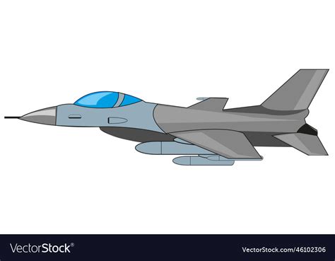 Combat american plane fighter f - 16 Royalty Free Vector