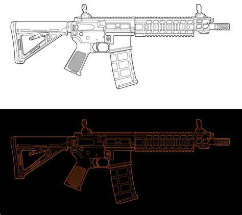 AR-15 Rifle Illustration - Visual Foundry