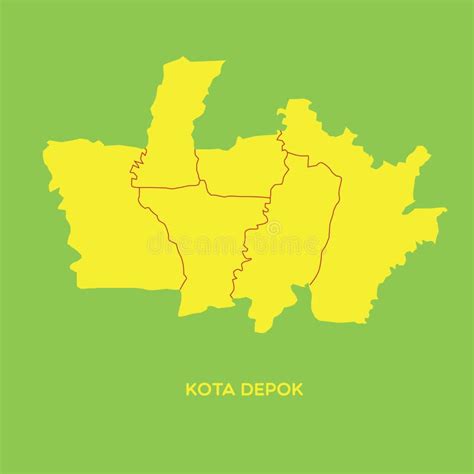 Map of Kota Depok. Vector Illustration Decorative Design Stock Vector ...