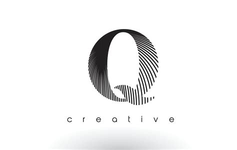 Q Logo Design With Multiple Lines and Black and White Colors. 4912848 ...