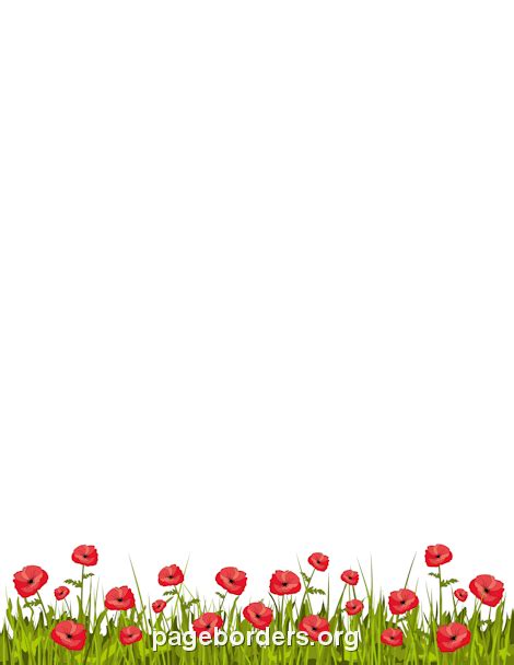 Poppy Border: Clip Art, Page Border, and Vector Graphics