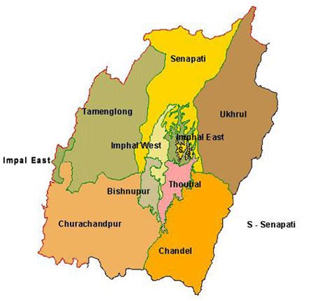 Manipur Map, Manipur District Map, District Map of Manipur