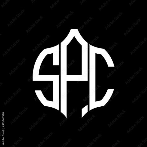 SPC letter logo. SPC best black background vector image. SPC Monogram ...