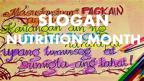 Slogan 2019 Nutrition Month Tagalog – Gambaran