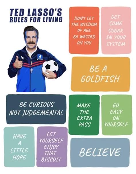 Ted Lasso's Rules for Livibg | Inspirational quotes, Quotes, Ted