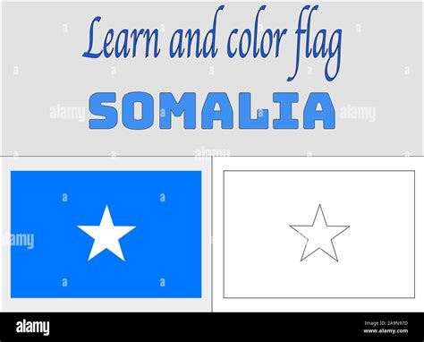 Somalia, Somali National flag Coloring Book pages for Education and ...