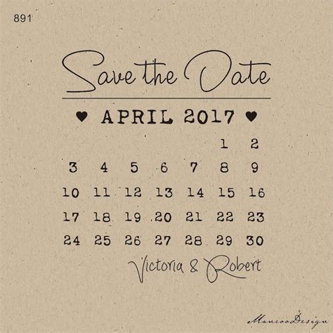 DIY Calendar Stamp customized Save the Date Wedding Favor - Etsy