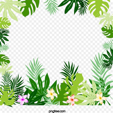 Tropical Flower Border Svg