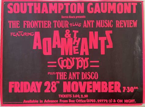 Lot 336 - ADAM AND THE ANTS CONCERT POSTER.