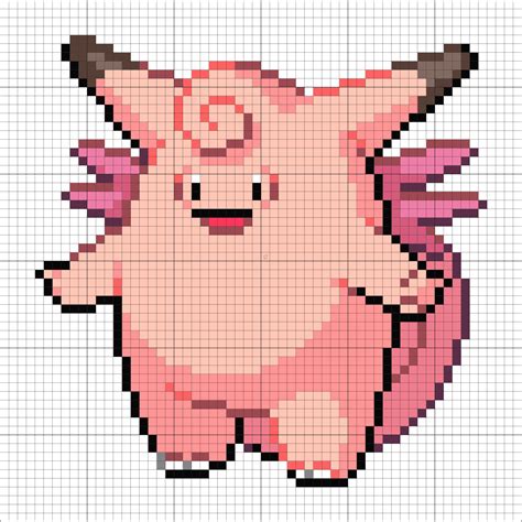 #36 Clefable | Pixel art pokemon, Pokemon cross stitch, Pixel art