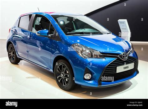 BRUSSELS - JAN 12, 2016: Toyota Yaris car showcased at the Brussels ...