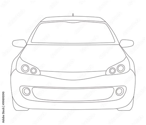 Generic vehicle, front view, line drawing illustration Stock Vector ...