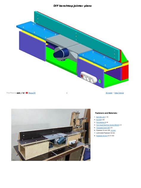 Benchtop Jointer Plans | PDF | Screw | Industrial Processes