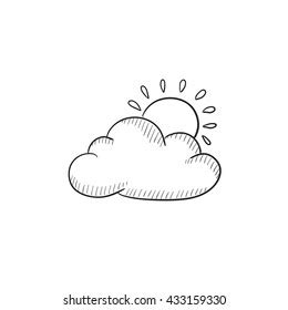 Sun Cloud Vector Sketch Icon Isolated Stock Vector (Royalty Free ...