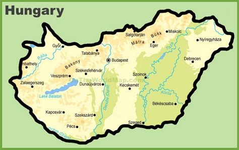 Hungary physical map