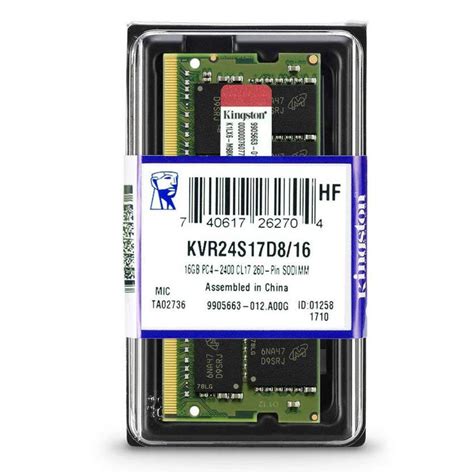 kingston RAM 16GB DDR4 for Laptop | KVR24S17D8/16GB | Smart Systems ...