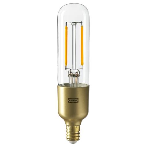 LUNNOM LED bulb E12 200 lumen, dimmable/tube-shaped clear glass, 1" - IKEA