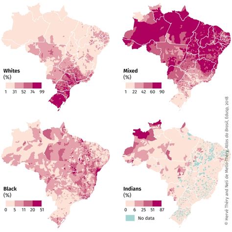 Distribution of principal ethnic origins in Brazil, 2010 - World Atlas ...