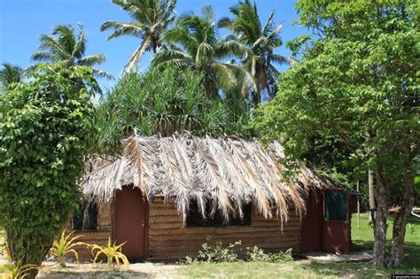 Interior view of a traditional fale in Tonga - Geographic Media