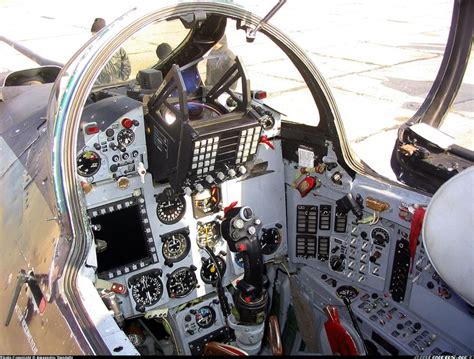 Cockpit of Romanian Air Force MiG-21 Lancer A, the upgraded version ...