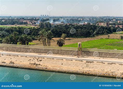 Suez Canal Near Ismailia, Egypt, Africa Editorial Photo - Image of ...