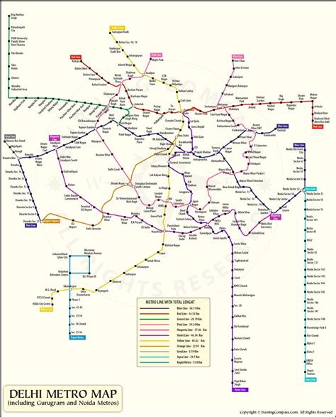 Delhi Metro Map, DMRC Map, Delhi Metro Route Map, New Delhi Metro Map