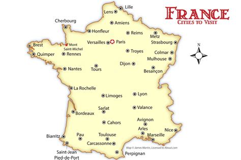 France Cities Map And Travel Guide Pertaining To Printable Map Of ...