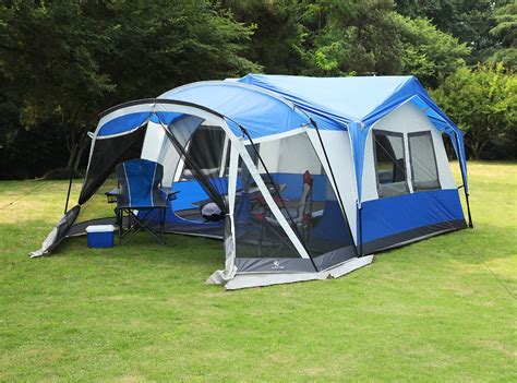 ALPHA CAMP 10-12 Person Tent with Screen Room Cabin Tent Design - 19' x ...