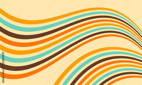 Abstract Retro Vintage 70s Wavy Lines Pattern Wallpaper Background ...