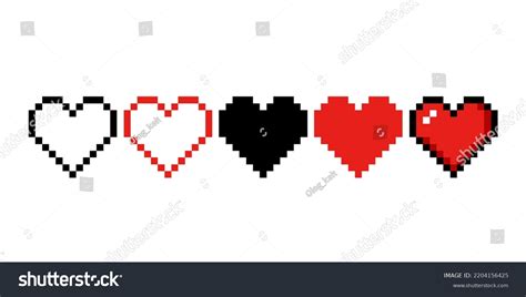 Pixel Art 8 Bit Heart Sign Stock Vector (Royalty Free) 2204156425 ...