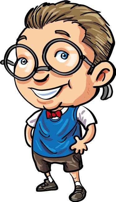 A cartoon nerd boy with a bow tie | Cartoon images, Cartoon ...