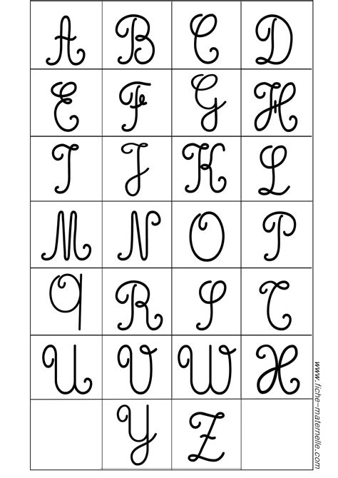 Lettre De L'alphabet Cursive A Imprimer | AlphabetWorksheetsFree.com