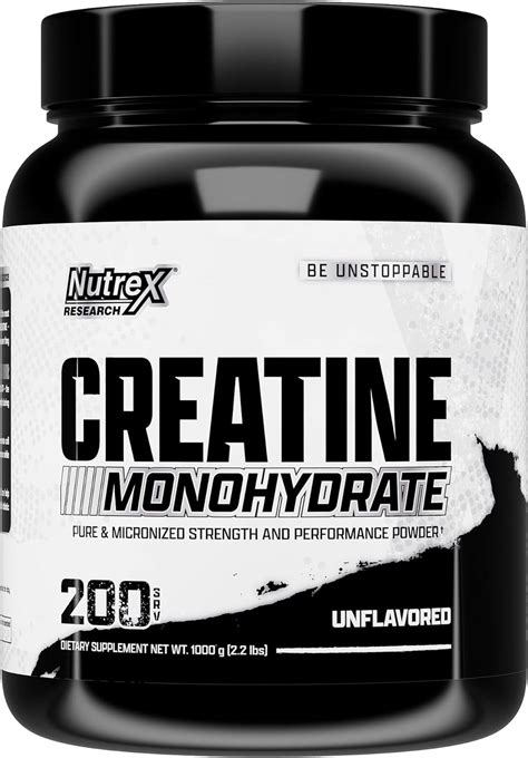 Nutrex Research Unflavored Micronized Creatine Monohydrate Powder - 200 ...