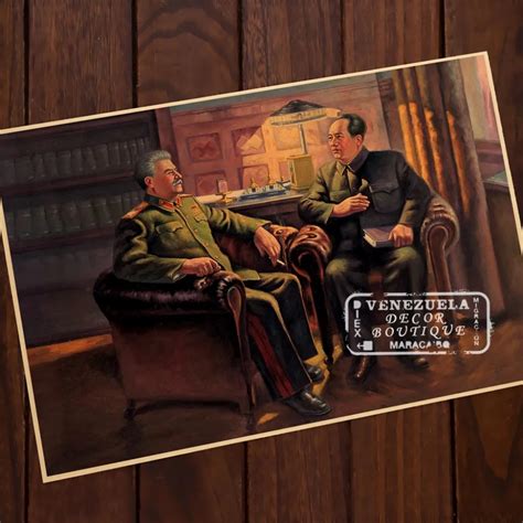 Stalin's meeting with MAO zedong Soviet commander Retro Vintage Kraft ...