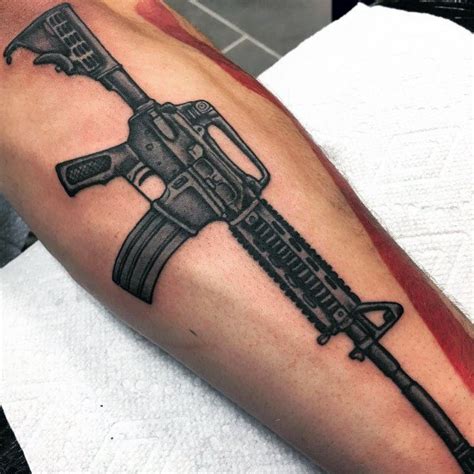 75 AR 15 Tattoo Ideas For Men - Rifle Designs