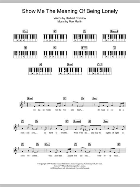 Show Me The Meaning Of Being Lonely | Sheet Music Direct