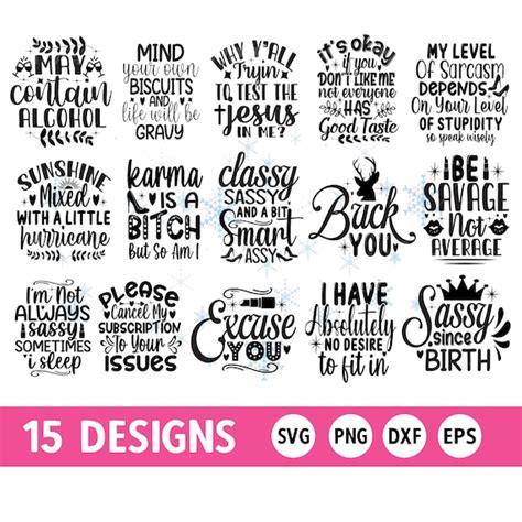 Sassy SVG Bundle Sassy Quotes Sassy Sayings Sassy SVG - Etsy