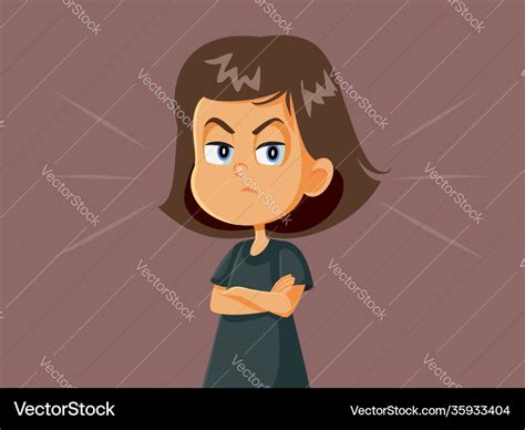 Angry girl cartoon Royalty Free Vector Image - VectorStock