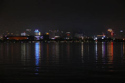 Hangzhou Skyline at night from West lake image - Free stock photo ...